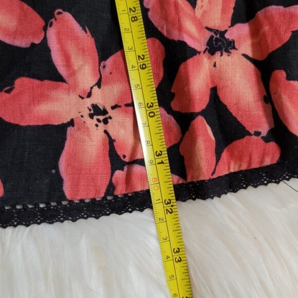 RW CO Strapless 100% Linen 100% Cotton A-Line Floral Sweetheart Neckline Sz 4 - Picture 14 of 16